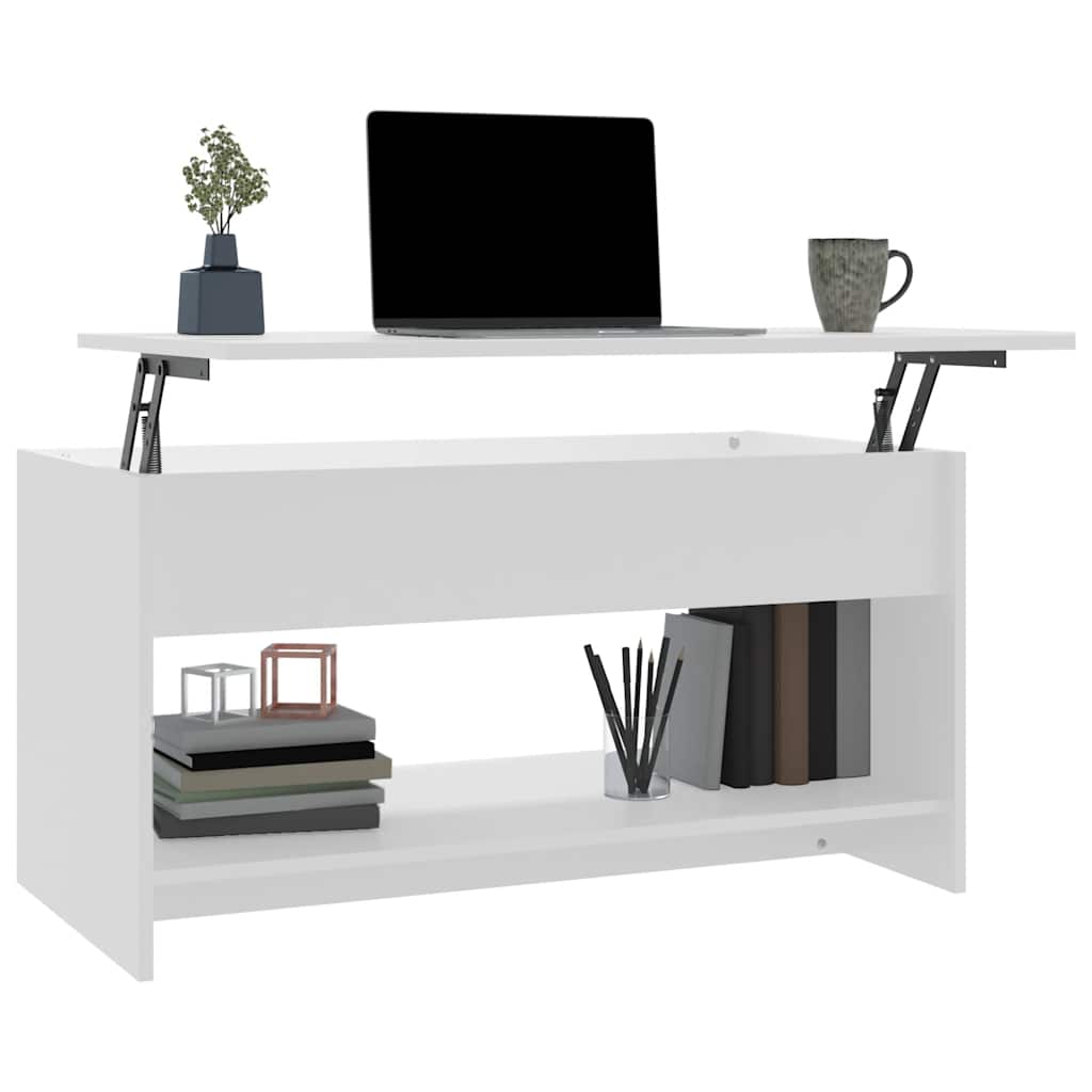 809647 vidaXL Coffee Table White 102x50x52,5 cm Engineered Wood