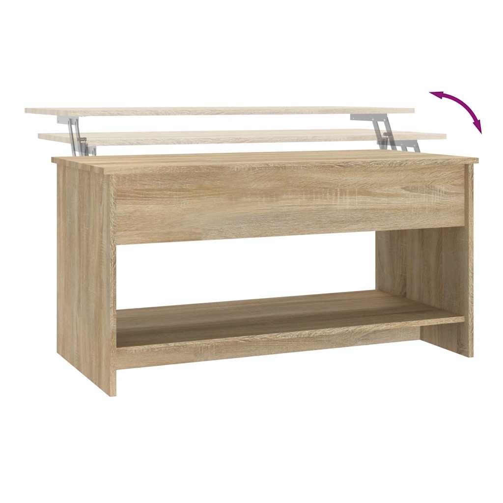 809650 vidaXL Coffee Table Sonoma Oak 102x50x52,5 cm Engineered Wood