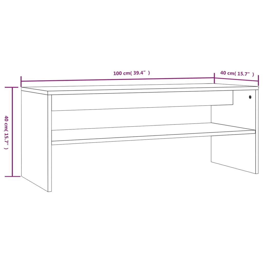 Coffee Table Grey Sonoma 100x40x40 cm Engineered Wood