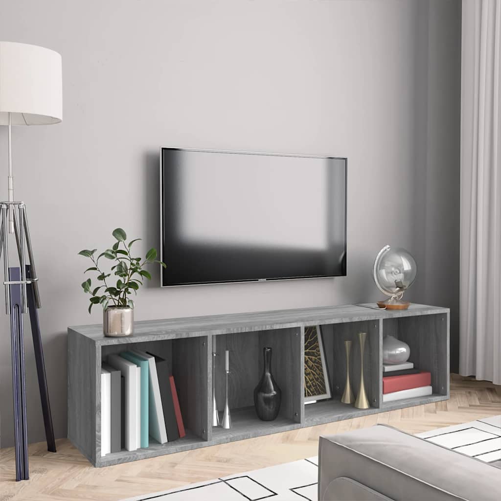 Book Cabinet/TV Cabinet Grey Sonoma 143x30x36cm Engineered Wood