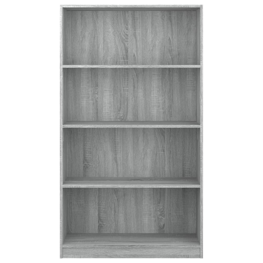 4-Tier Book Cabinet Grey Sonoma 80x24x142 cm Engineered Wood