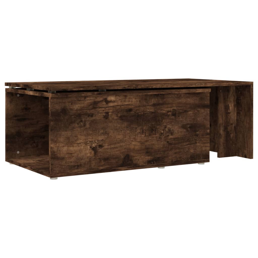 Coffee Table Smoked Oak 150x50x35 cm Engineered Wood