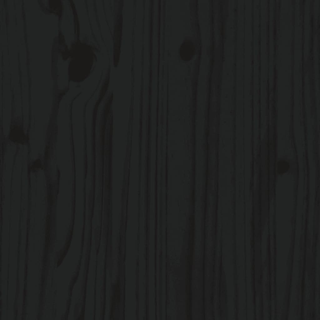 3103642 vidaXL Bed Frame without Mattress Black Solid Wood 100x200 cm (810011+818409)
