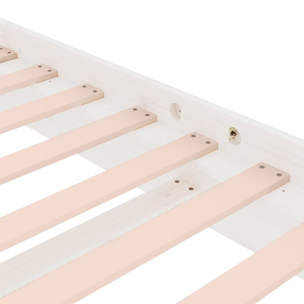 819908 vidaXL Bed Frame without Mattress White Solid Wood 140x200 cm