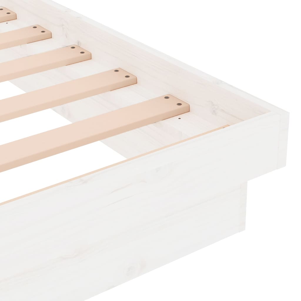 819908 vidaXL Bed Frame without Mattress White Solid Wood 140x200 cm