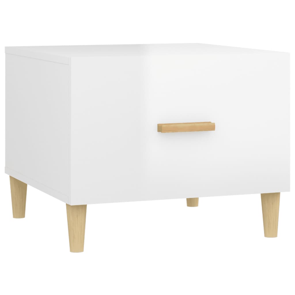 Coffee Table High Gloss White 50x50x40 cm Engineered Wood