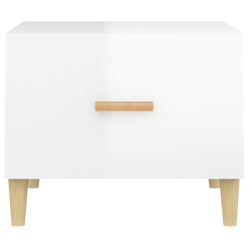 Coffee Table High Gloss White 50x50x40 cm Engineered Wood