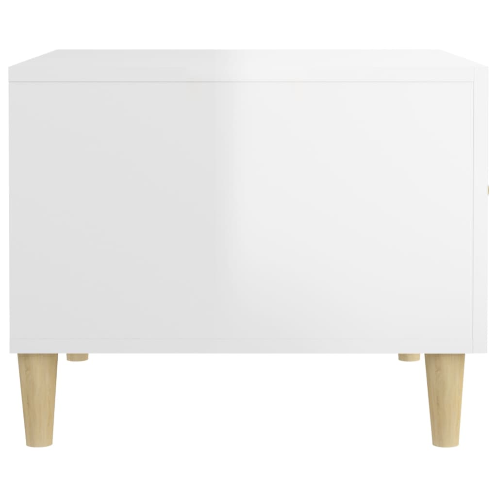 Coffee Table High Gloss White 50x50x40 cm Engineered Wood
