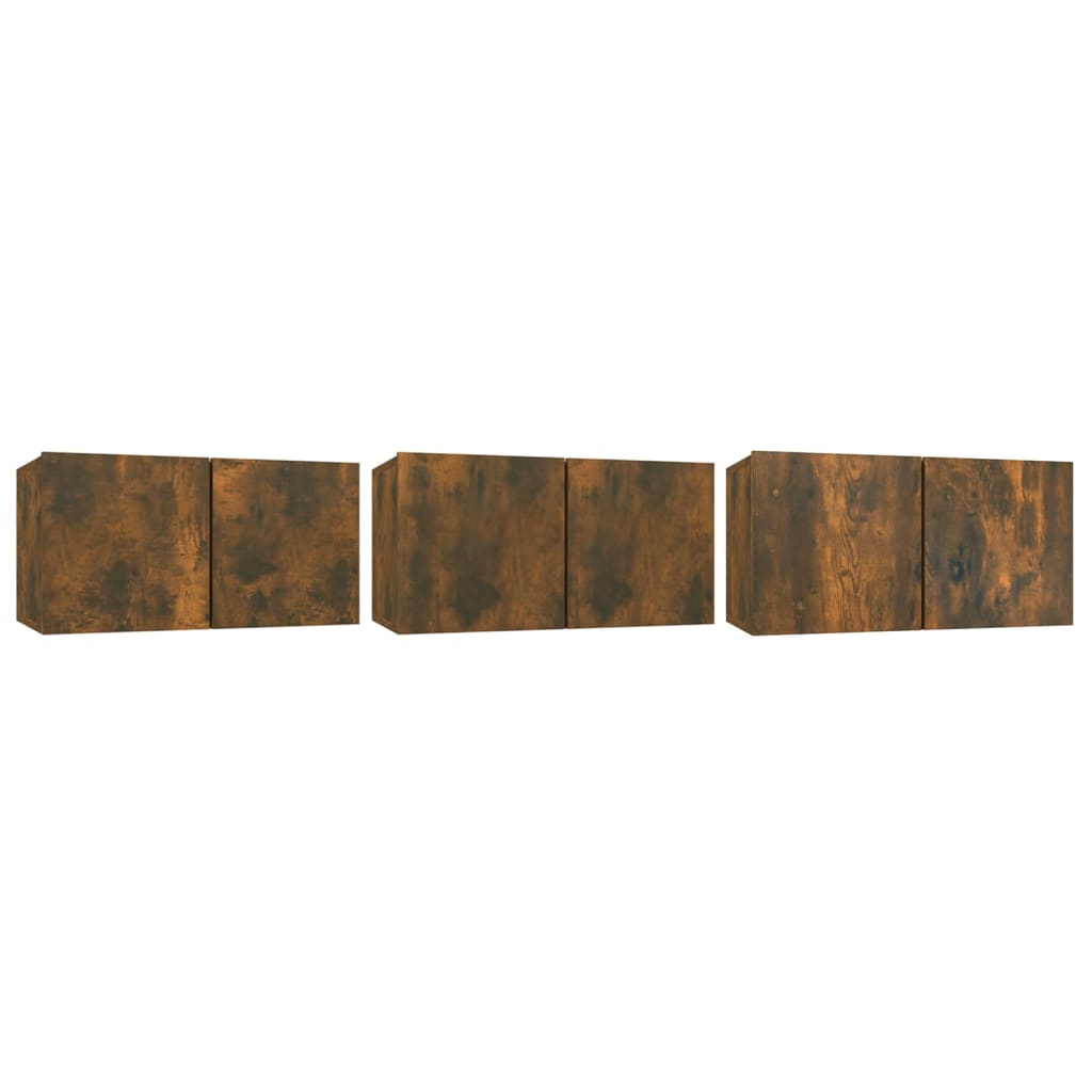 5 Piece TV Cabinet Set Smoked Oak Engineered Wood