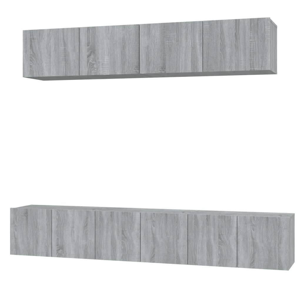 5 Piece TV Cabinet Set Grey Sonoma Engineered Wood