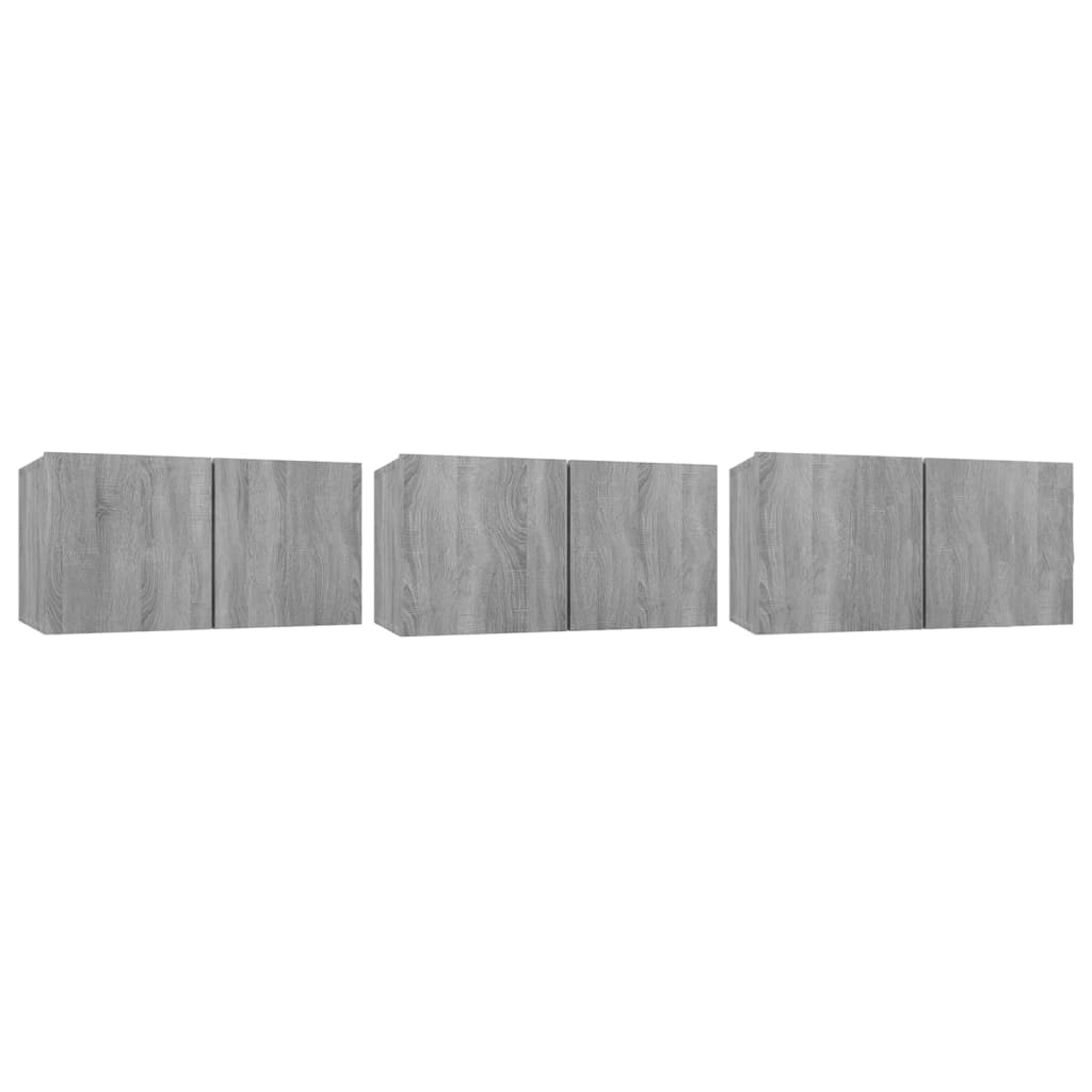 5 Piece TV Cabinet Set Grey Sonoma Engineered Wood