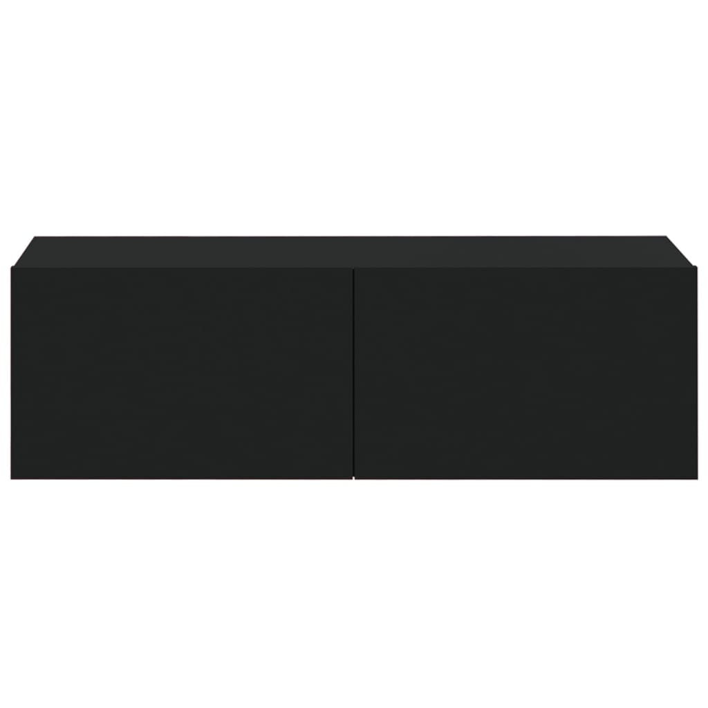 5 Piece TV Cabinet Set Black Engineered Wood