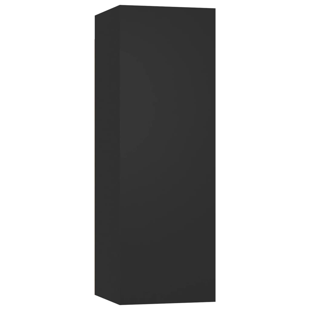 5 Piece TV Cabinet Set Black Engineered Wood