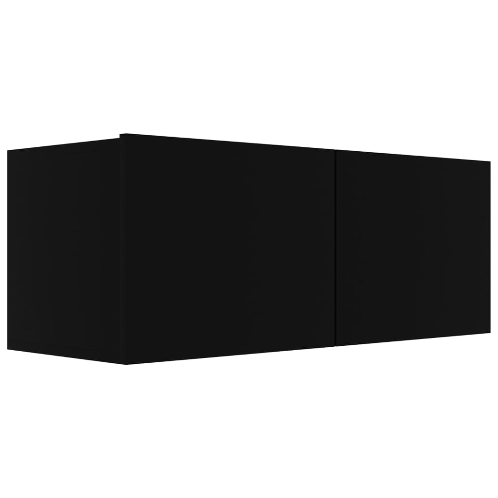 5 Piece TV Cabinet Set Black Engineered Wood