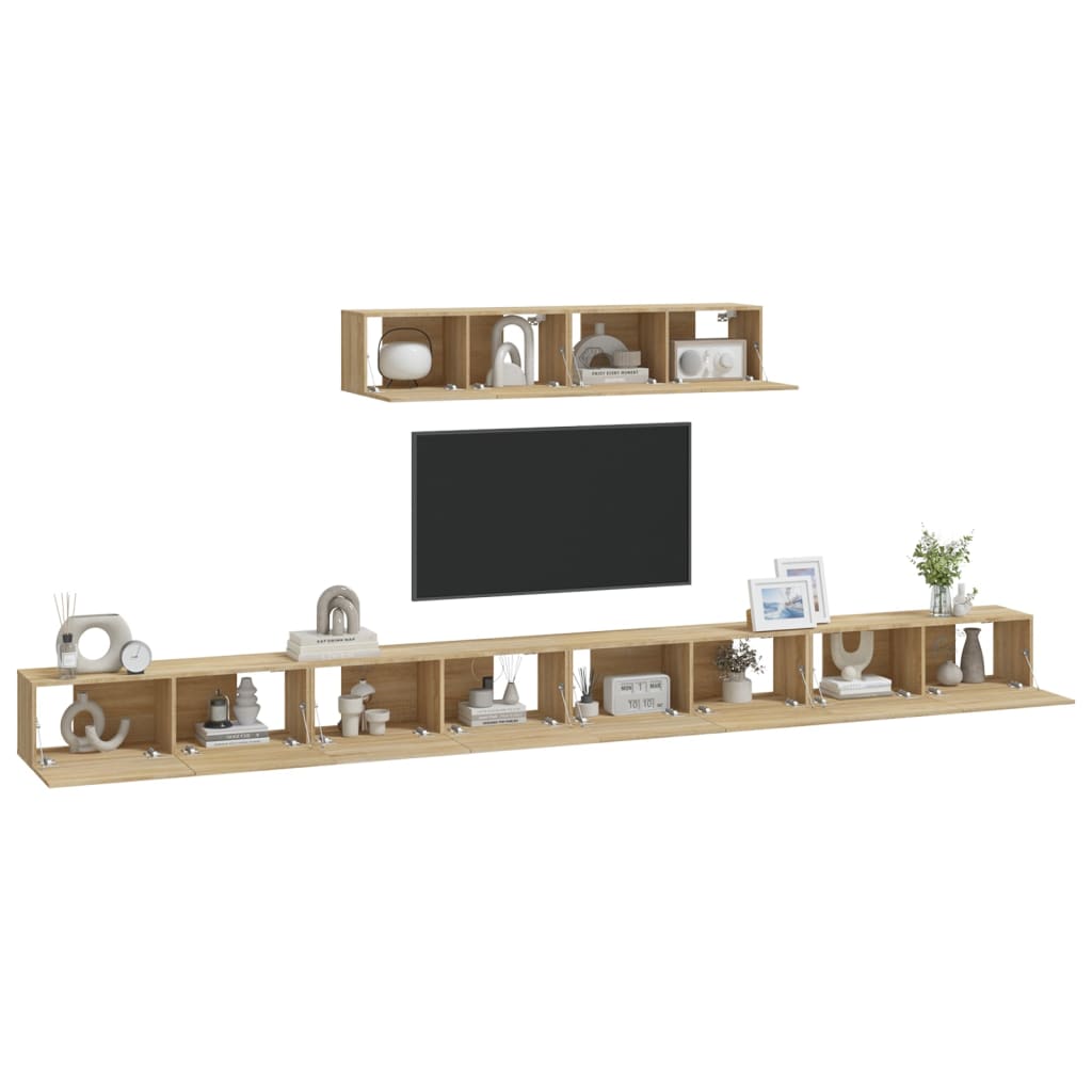 4 Piece TV Cabinet Set Sonoma Oak Engineered Wood
