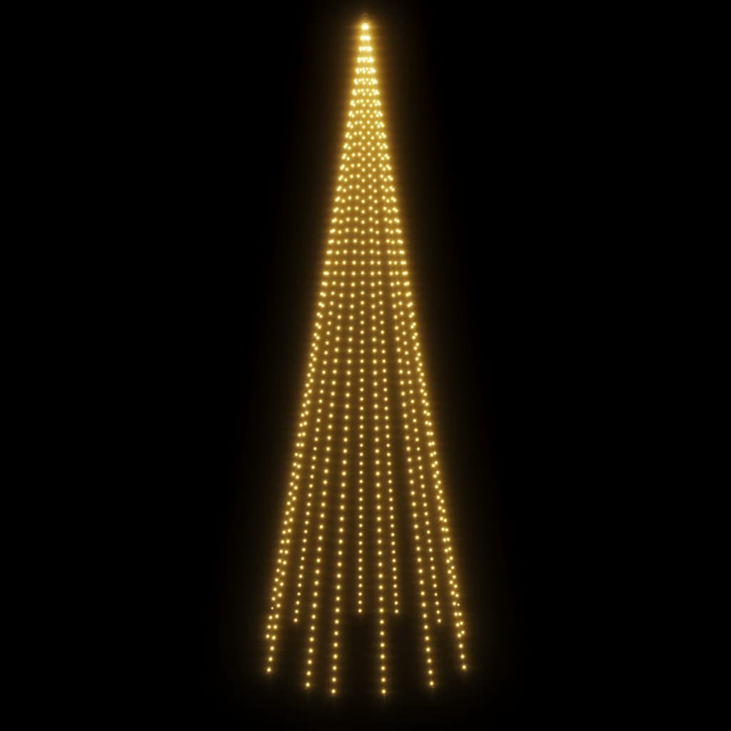 Christmas Tree on Flagpole Warm White 732 LEDs 500 cm