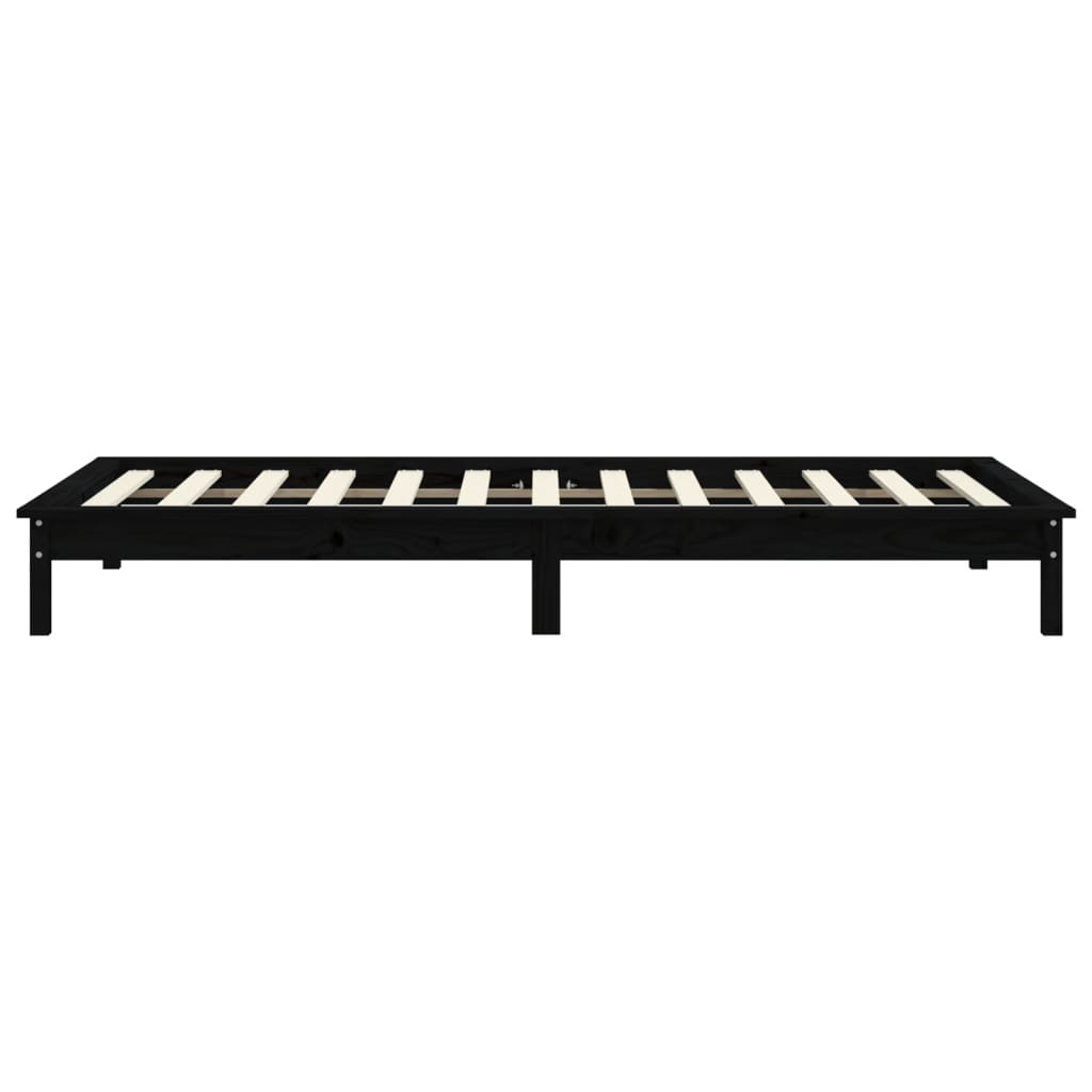 820535 vidaXL Bed Frame without Mattress Black 100x200 cm Solid Wood