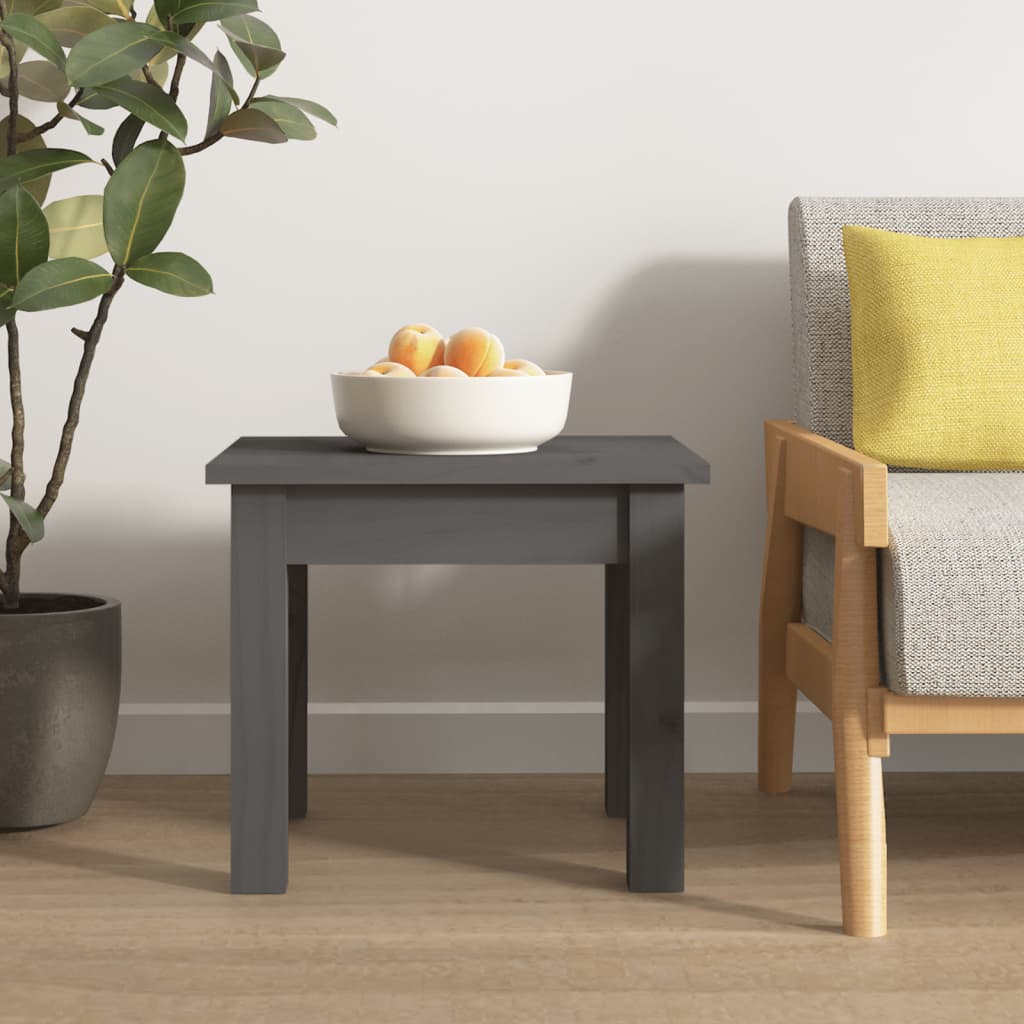 Coffee Table Grey 35x35x30 cm Solid Wood Pine