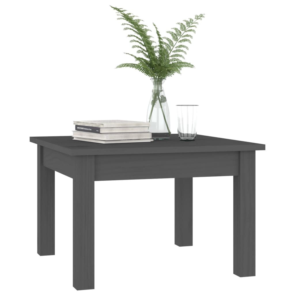 Coffee Table Grey 45x45x30 cm Solid Wood Pine