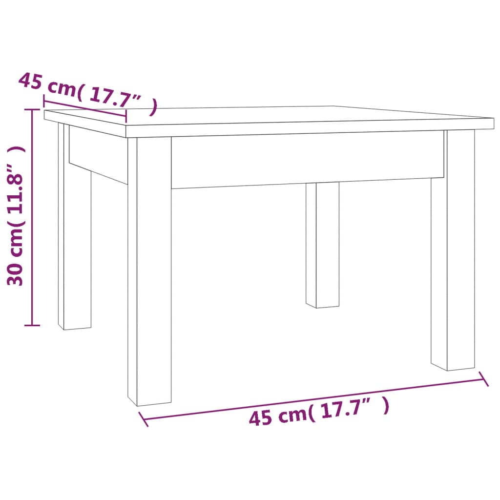Coffee Table Grey 45x45x30 cm Solid Wood Pine