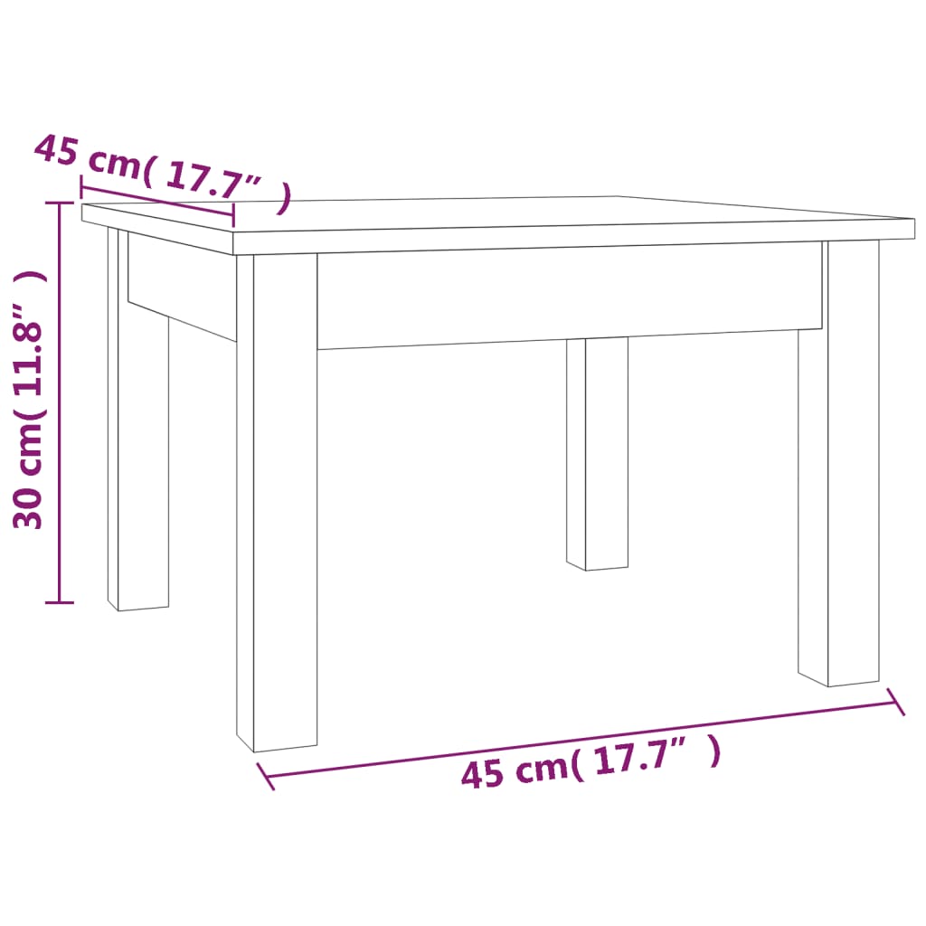 Coffee Table Honey Brown 45x45x30 cm Solid Wood Pine