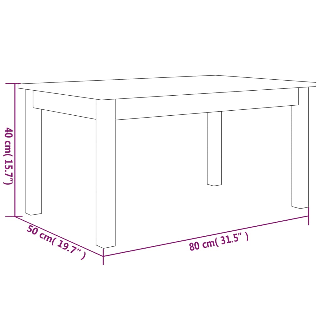 Coffee Table Honey Brown 80x50x40 cm Solid Wood Pine