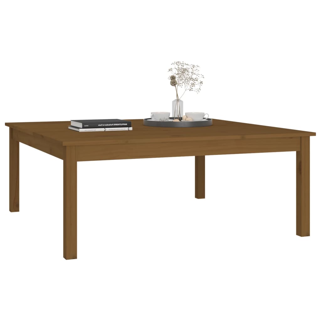 Coffee Table Honey Brown 100x100x40 cm Solid Wood Pine