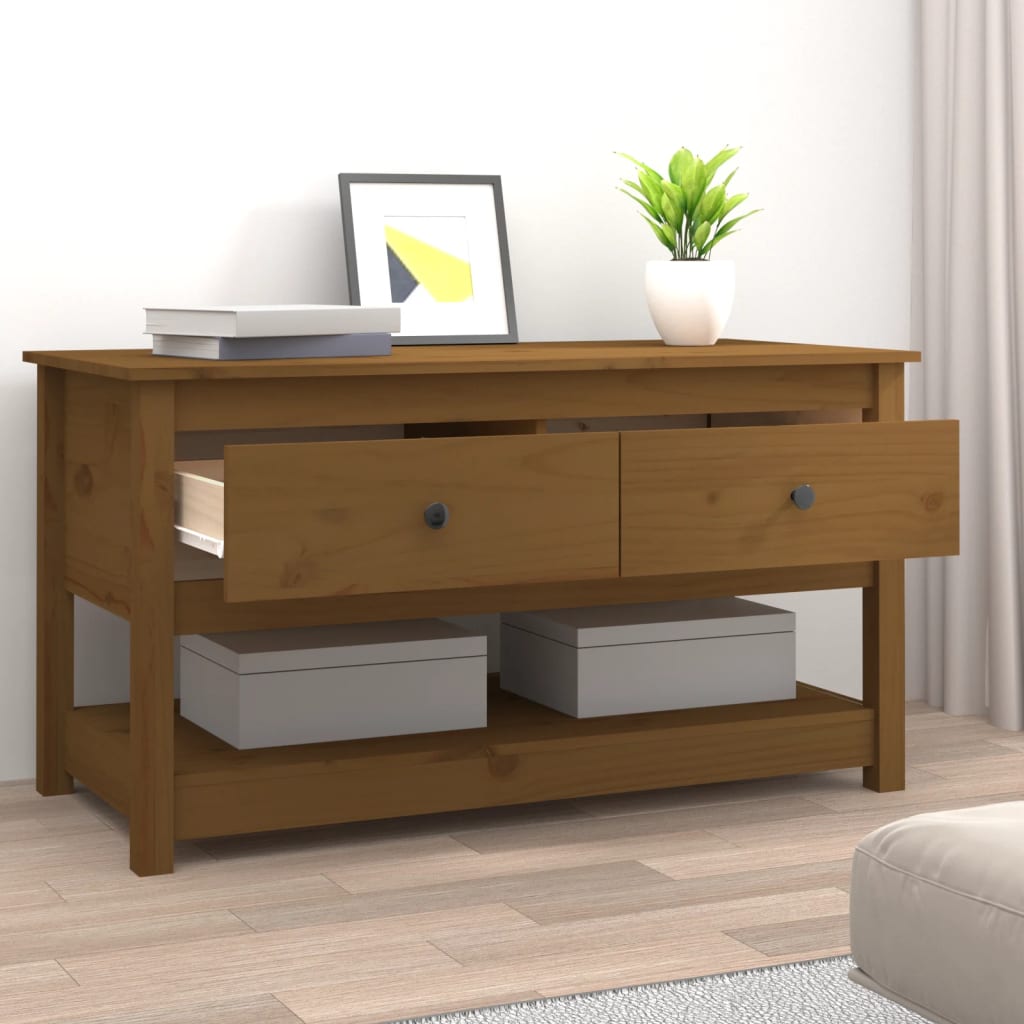 Coffee Table Honey Brown 102x49x55 cm Solid Wood Pine