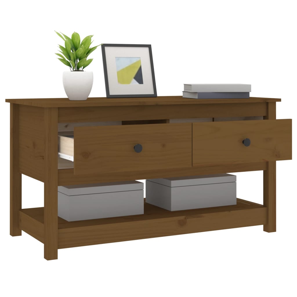 Coffee Table Honey Brown 102x49x55 cm Solid Wood Pine