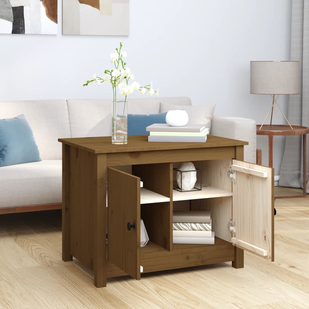 Coffee Table Honey Brown 71x49x55 cm Solid Wood Pine