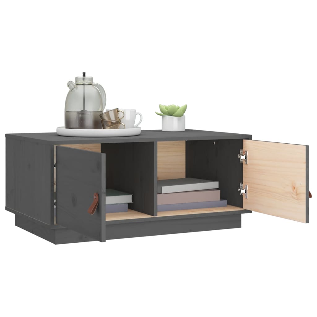 Coffee Table Grey 80x50x35 cm Solid Wood Pine