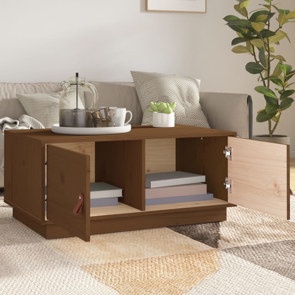 Coffee Table Honey Brown 80x50x35 cm Solid Wood Pine