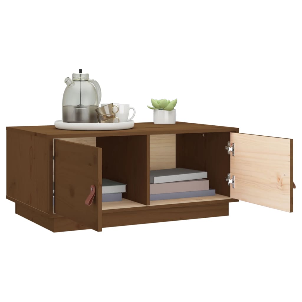 Coffee Table Honey Brown 80x50x35 cm Solid Wood Pine