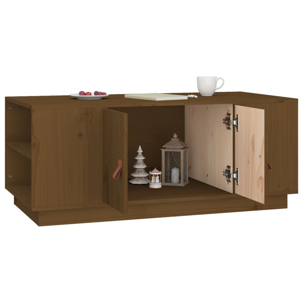 Coffee Table Honey Brown 100x50x41 cm Solid Wood Pine