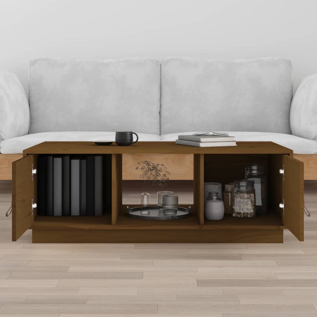 Coffee Table Honey Brown 100x50x35 cm Solid Wood Pine