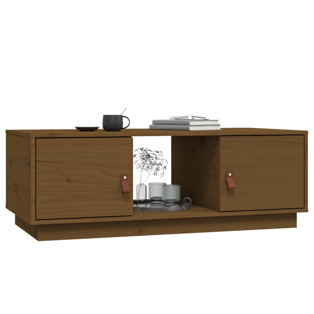 Coffee Table Honey Brown 100x50x35 cm Solid Wood Pine