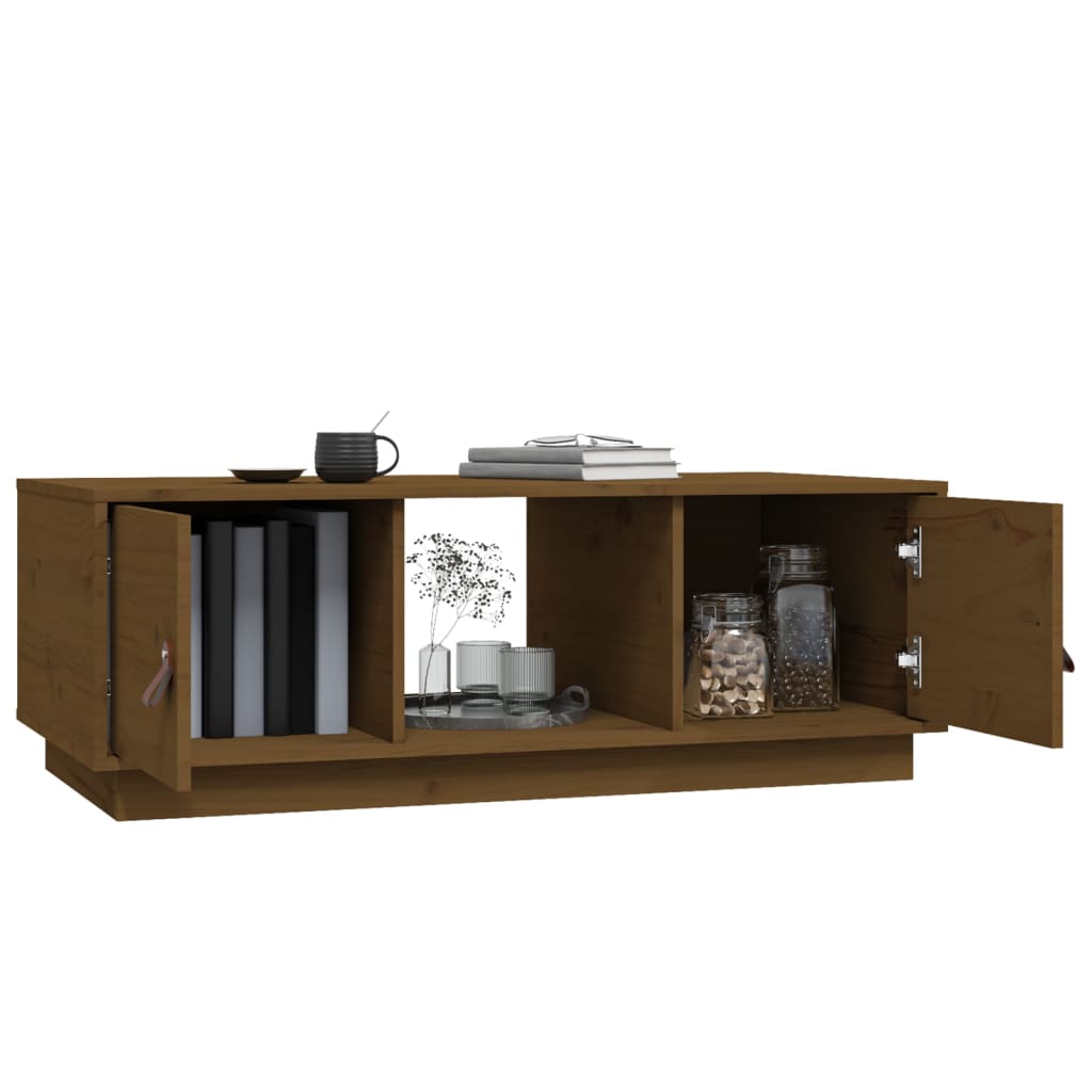 Coffee Table Honey Brown 100x50x35 cm Solid Wood Pine