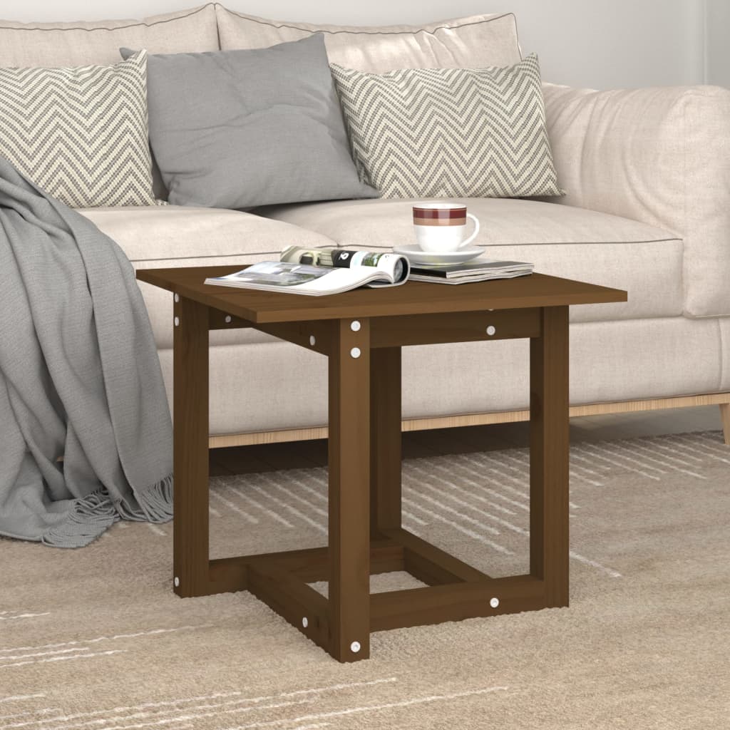 Coffee Table Honey Brown 50x50x45 cm Solid Wood Pine