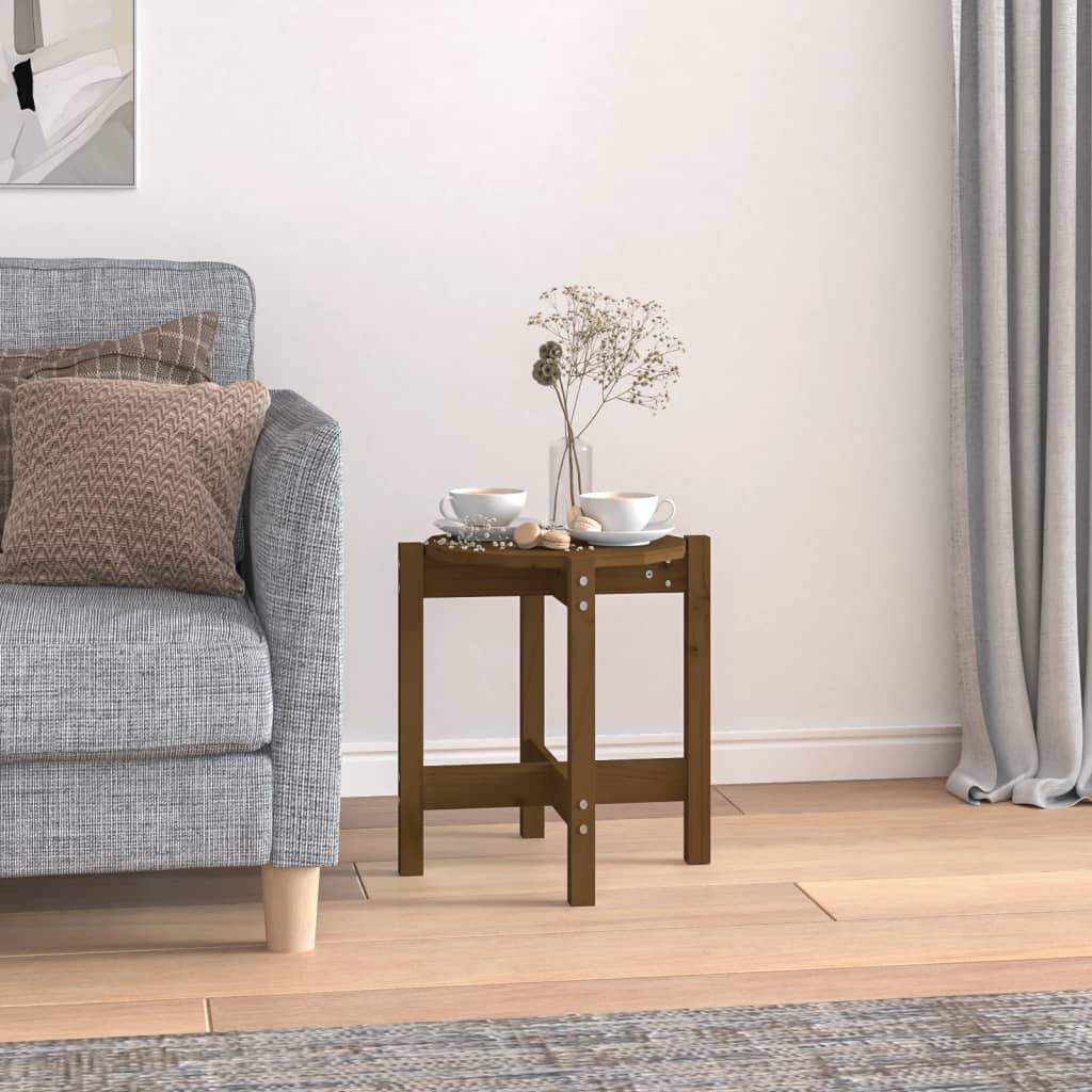 Coffee Table Honey Brown Ø 42.5x45 cm Solid Wood Pine
