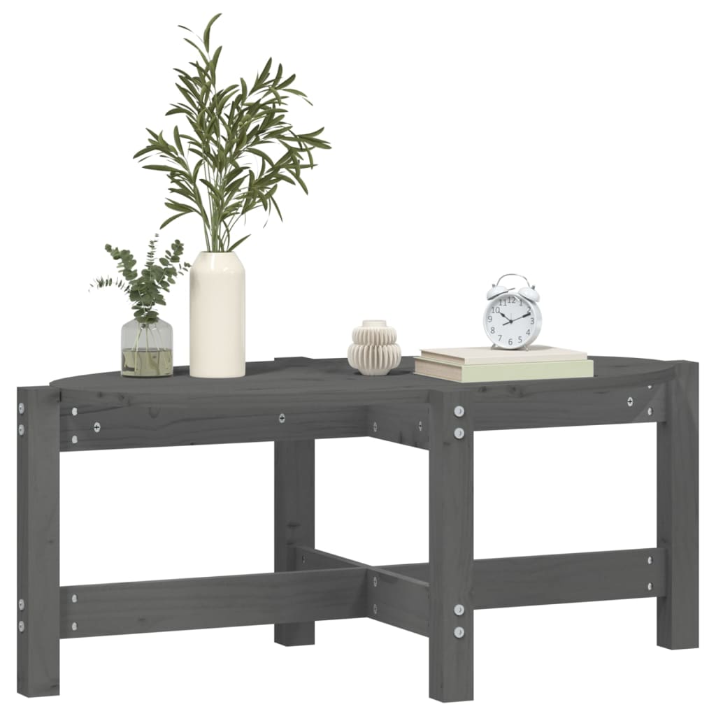 Coffee Table Grey 87x48x35 cm Solid Wood Pine