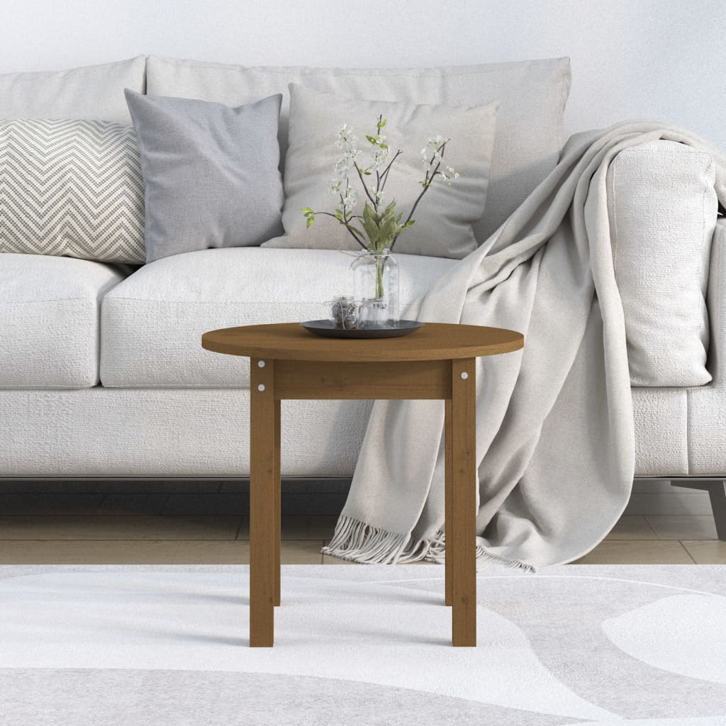 Coffee Table Honey Brown Ø 45x40 cm Solid Wood Pine