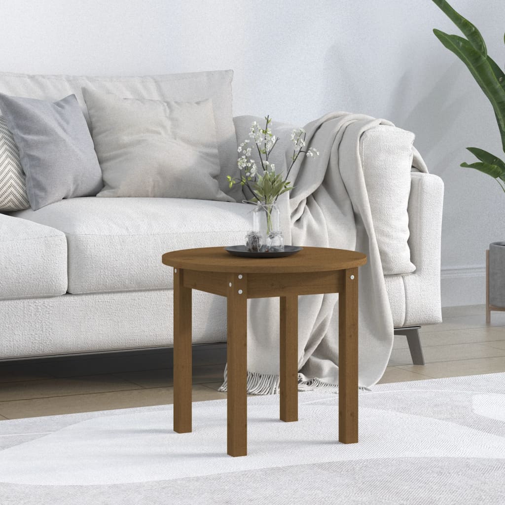 Coffee Table Honey Brown Ø 45x40 cm Solid Wood Pine