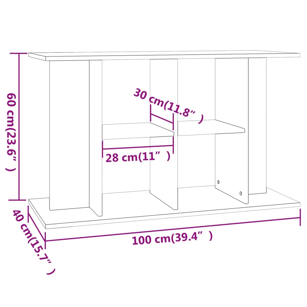 Aquarium Stand Brown Oak 100x40x60 cm Engineered Wood