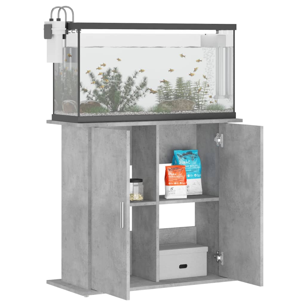 Aquarium Stand Concrete Grey 81x36x73 cm Engineered Wood