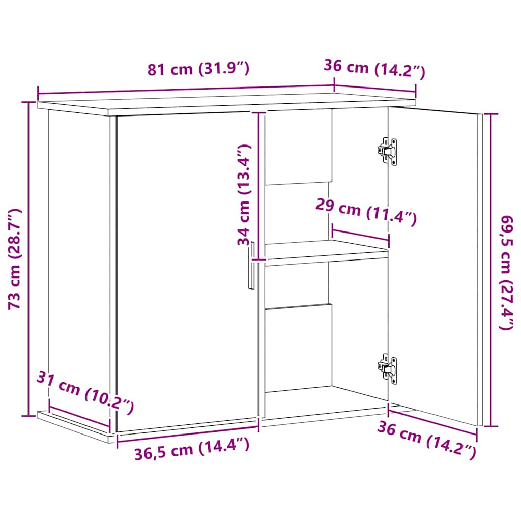 Aquarium Stand Brown Oak 81x36x73 cm Engineered Wood