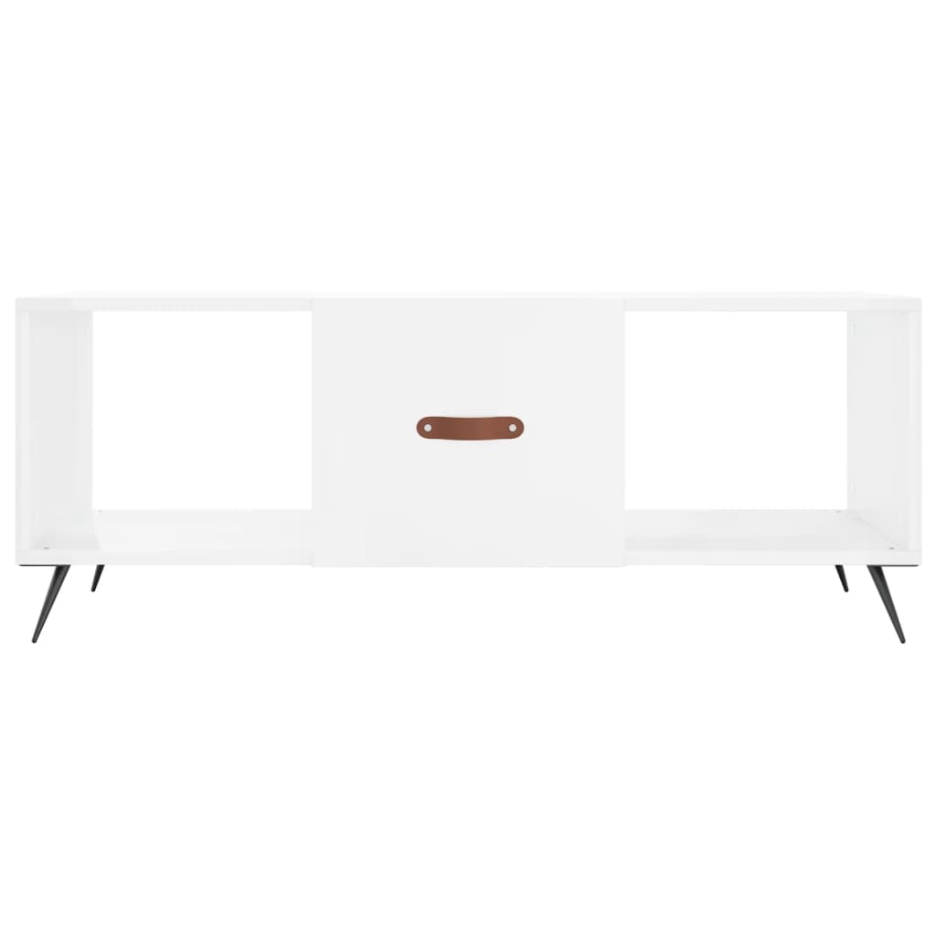 Coffee Table High Gloss White 102x50x40 cm Engineered Wood