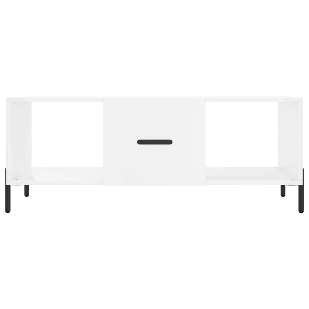 Coffee Table High Gloss White 102x50x40 cm Engineered Wood