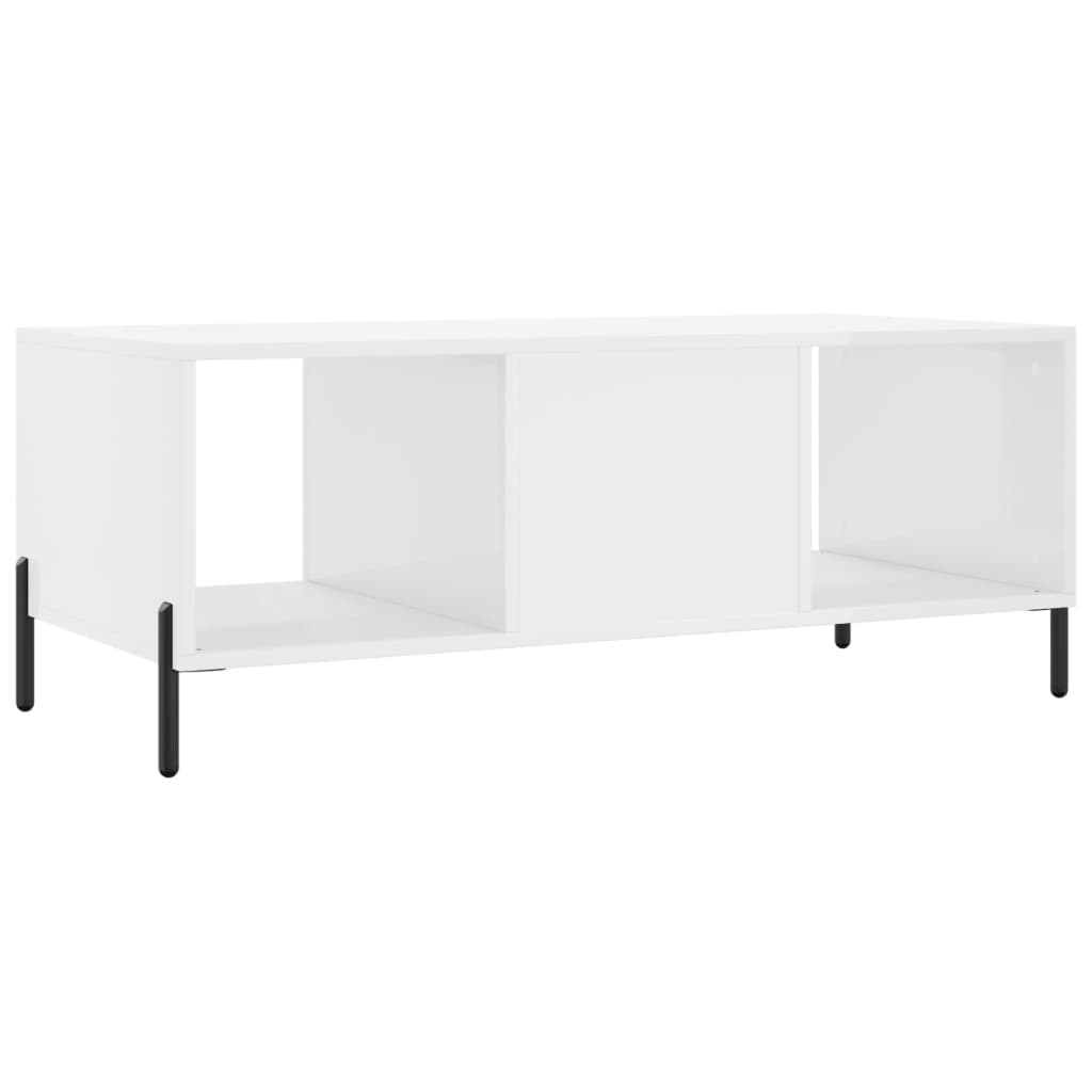 Coffee Table High Gloss White 102x50x40 cm Engineered Wood