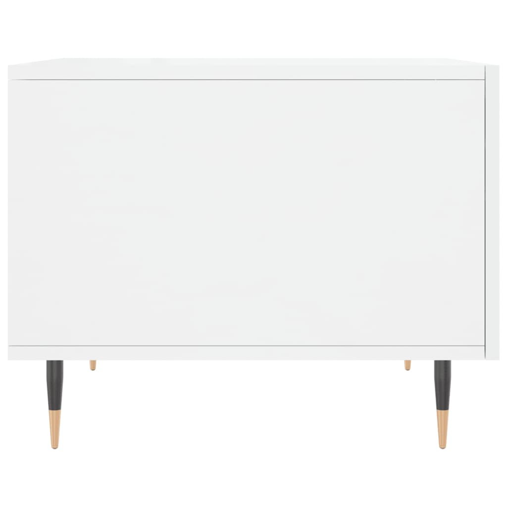 Coffee Table High Gloss White 50x50x40 cm Engineered Wood