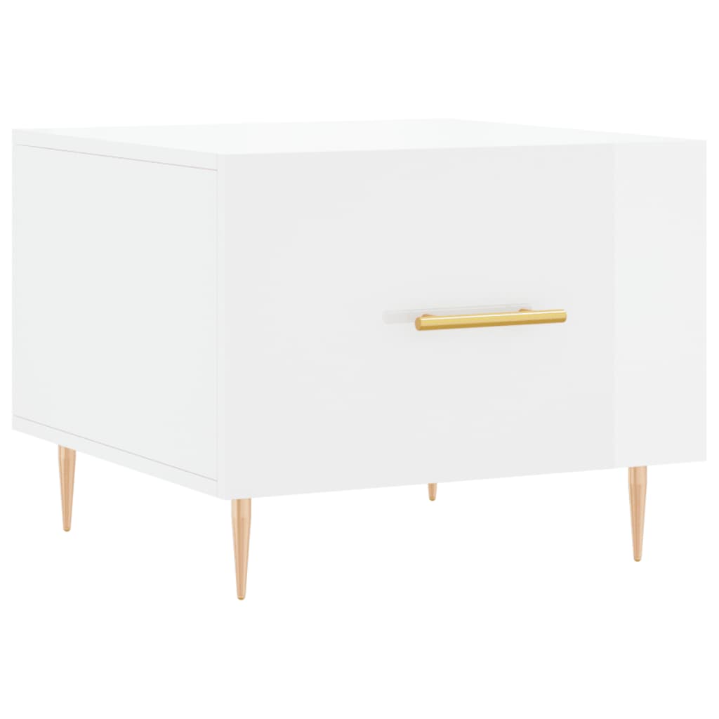 Coffee Table High Gloss White 50x50x40 cm Engineered Wood